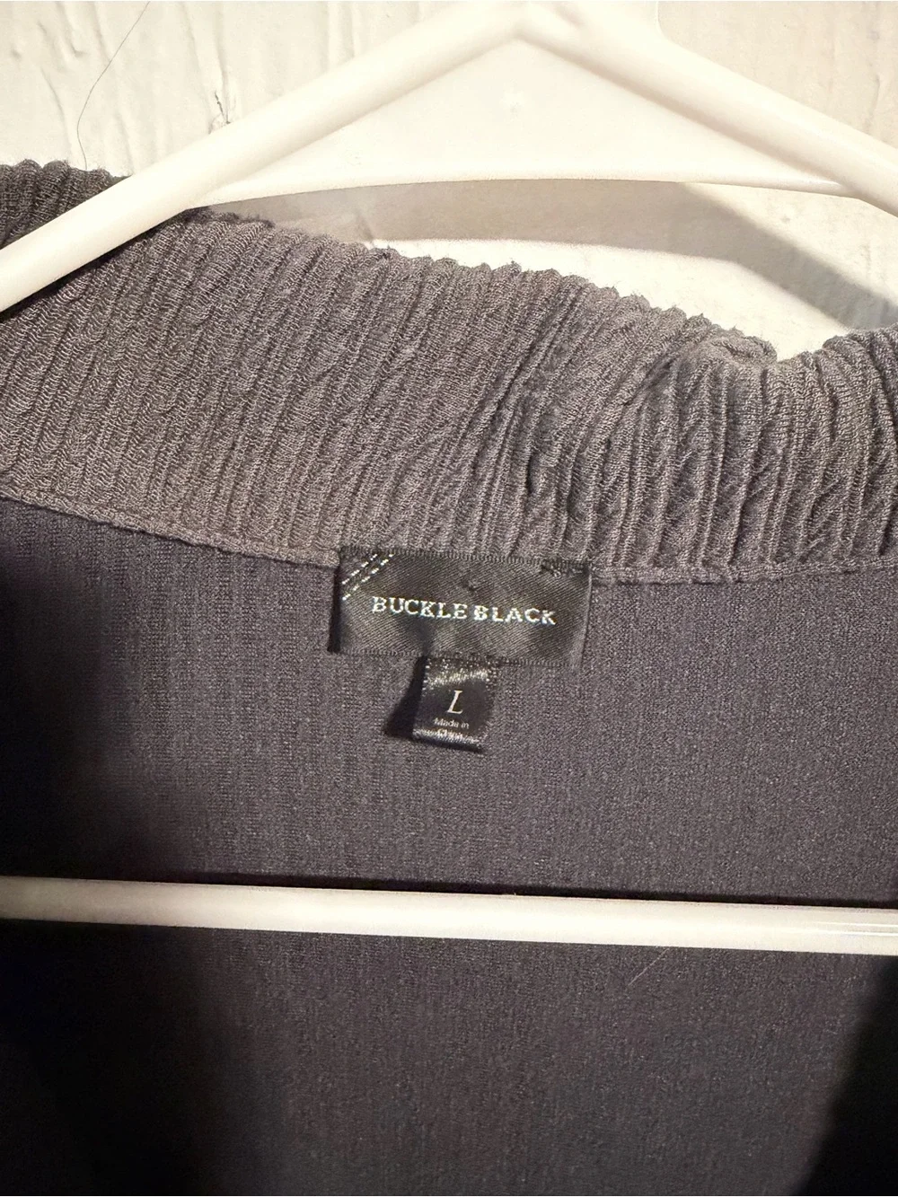 Buckle Black Large Charcoal Textured Oversized Quarter Zip Pullover